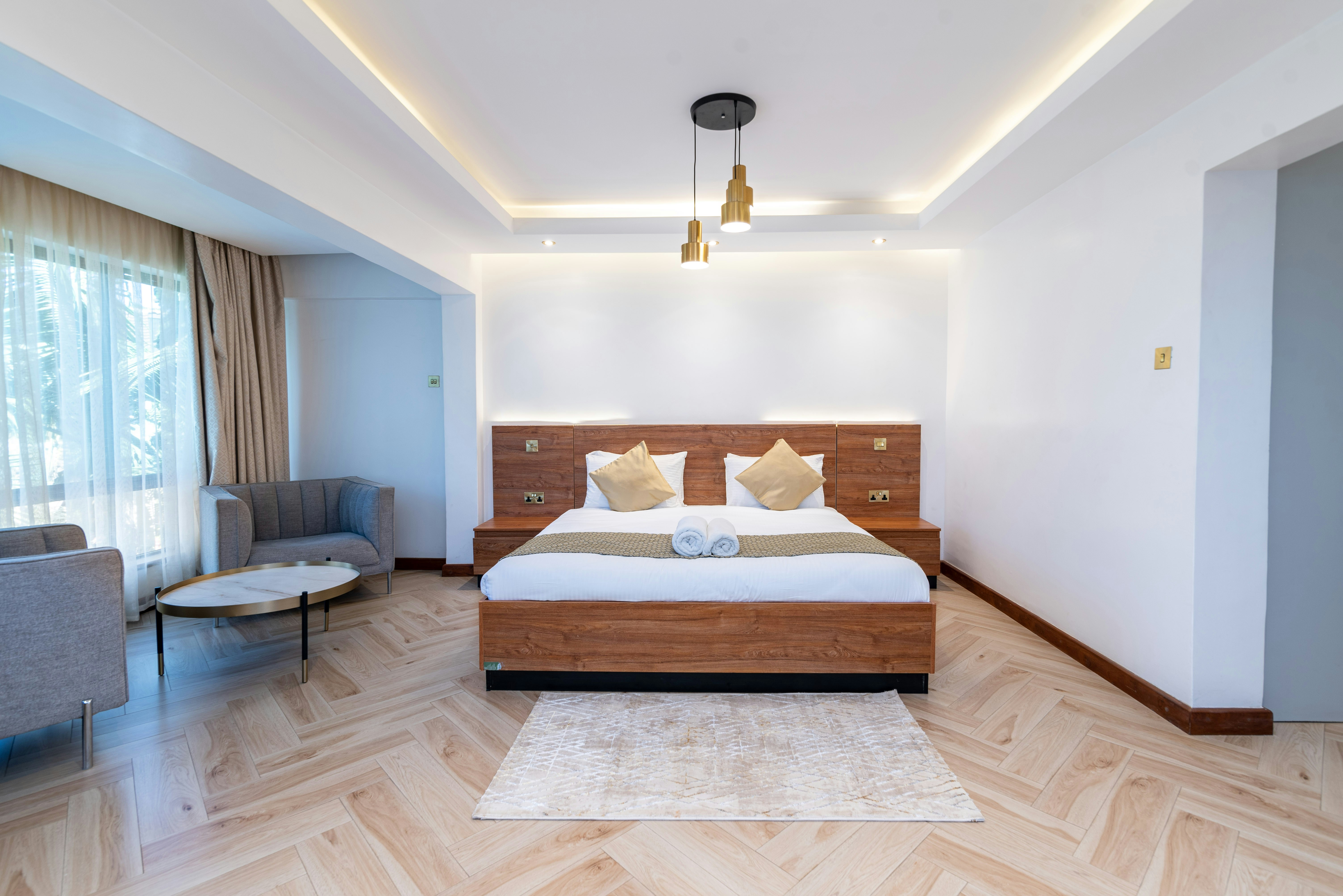 white hotel room